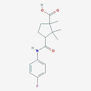 3-[(4-Fluorophenyl)carbamoyl]-1,2,2-trimethylcyclopentane-1-carboxylic acid