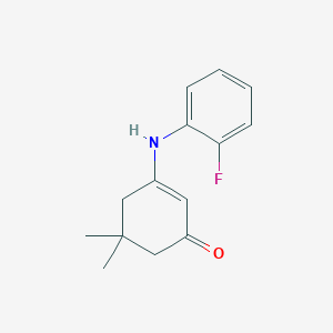 molecular formula C14H16FNO B187930 3-[(2-Fluorophenyl)amino]-5,5-dimethylcyclohex-2-en-1-one CAS No. 145657-36-9