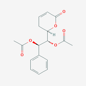 molecular formula C17H18O6 B187956 [(1S,2R)-2-Acetyloxy-1-[(2R)-6-oxo-2,3-dihydropyran-2-yl]-2-phenylethyl] acetate CAS No. 136778-40-0