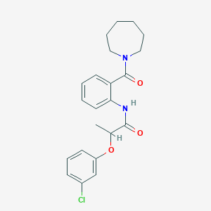 molecular formula C22H25ClN2O3 B187996 N-[2-(azepane-1-carbonyl)phenyl]-2-(3-chlorophenoxy)propanamide CAS No. 6044-44-6