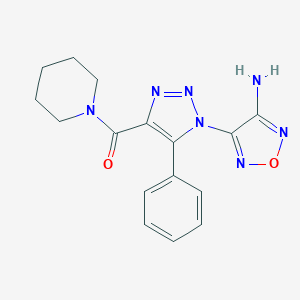 molecular formula C16H17N7O2 B188008 [1-(4-Amino-1,2,5-oxadiazol-3-yl)-5-phenyltriazol-4-yl]-piperidin-1-ylmethanone CAS No. 312275-03-9