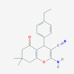 molecular formula C20H22N2O2 B188012 2-amino-4-(4-ethylphenyl)-7,7-dimethyl-5-oxo-5,6,7,8-tetrahydro-4H-chromene-3-carbonitrile CAS No. 5275-24-1