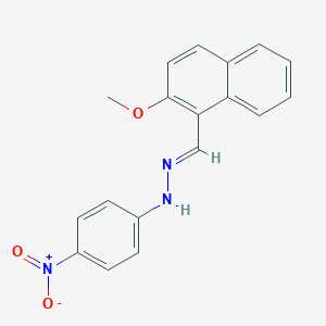molecular formula C18H15N3O3 B188036 1-[(2-Methoxy-1-naphthyl)methylene]-2-(4-nitrophenyl)hydrazine CAS No. 93870-02-1