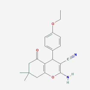 molecular formula C20H22N2O3 B188068 2-amino-4-(4-ethoxyphenyl)-7,7-dimethyl-5-oxo-5,6,7,8-tetrahydro-4H-chromene-3-carbonitrile CAS No. 5282-72-4