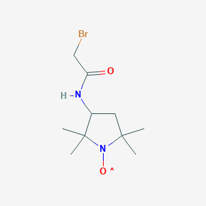 molecular formula C10H19BrN2O2 B018808 1-Pyrrolidinyloxy, 3-((bromoacetyl)amino)-2,2,5,5-tetramethyl- CAS No. 17932-40-0