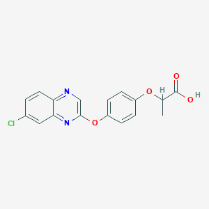 molecular formula C17H13ClN2O4 B188095 2-[4-(7-Chloroquinoxalin-2-yl)oxyphenoxy]propanoic acid CAS No. 157435-10-4