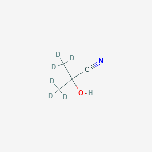 molecular formula C4H7NO B018810 2-Cyano-2-propanol-1,1,1,3,3,3-d6 CAS No. 40662-43-9