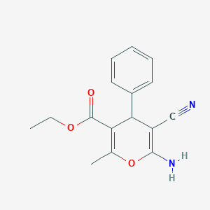 molecular formula C16H16N2O3 B188106 ethyl 6-amino-5-cyano-2-methyl-4-phenyl-4H-pyran-3-carboxylate CAS No. 72568-47-9
