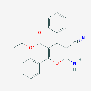 molecular formula C21H18N2O3 B188107 ethyl 6-amino-5-cyano-2,4-diphenyl-4H-pyran-3-carboxylate CAS No. 73035-26-4
