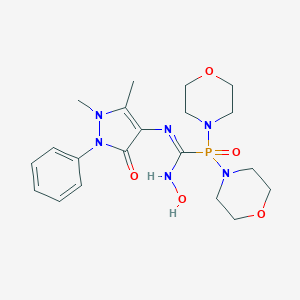 molecular formula C20H29N6O5P B188137 N'-(1,5-dimethyl-3-oxo-2-phenylpyrazol-4-yl)-1-dimorpholin-4-ylphosphoryl-N-hydroxymethanimidamide CAS No. 304878-29-3