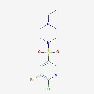3-Bromo-2-chloro-5-(4-ethylpiperazin-1-ylsulfonyl)pyridine