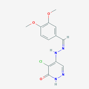 molecular formula C13H13ClN4O3 B188194 3,4-Dimethoxybenzaldehyde (5-chloro-6-oxo-1,6-dihydro-4-pyridazinyl)hydrazone CAS No. 6954-03-6