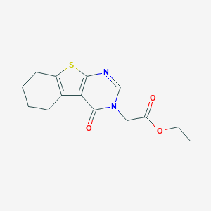 molecular formula C14H16N2O3S B188195 Ethyl 2-(4-oxo-5,6,7,8-tetrahydrobenzo[4,5]thieno[2,3-d]pyrimidin-3(4H)-yl)acetate CAS No. 40277-49-4