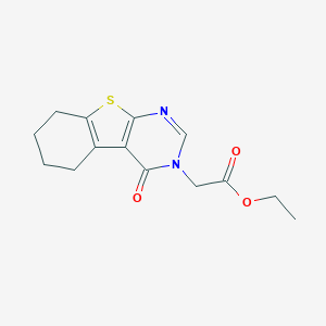 molecular formula C14H16N2O3S B188195 ethyl (4-oxo-5,6,7,8-tetrahydro[1]benzothieno[2,3-d]pyrimidin-3(4H)-yl)acetate CAS No. 40277-49-4