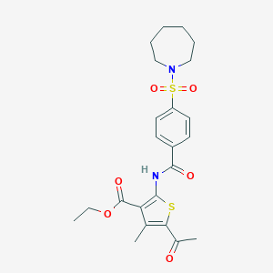 Ethyl 5-acetyl-2-[4-(azepane-1-sulfonyl)benzamido]-4-methylthiophene-3-carboxylate