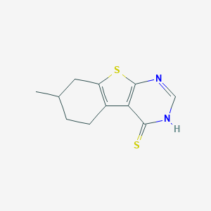 molecular formula C11H12N2S2 B188285 7-Methyl-5,6,7,8-tetrahydro-benzo[4,5]thieno[2,3-d]pyrimidine-4-thiol CAS No. 314260-78-1
