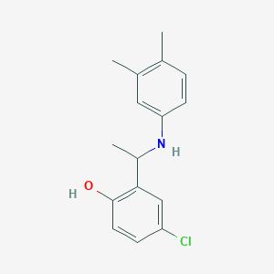 molecular formula C16H18ClNO B188310 4-Chloro-2-[1-(3,4-dimethylanilino)ethyl]phenol CAS No. 6430-25-7