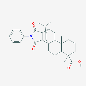 molecular formula C30H37NO4 B188313 6,9a-Dimethyl-1,3-dioxo-2-phenyl-12-(propan-2-yl)hexadecahydro-3b,11-ethenonaphtho[2,1-e]isoindole-6-carboxylic acid CAS No. 5432-65-5