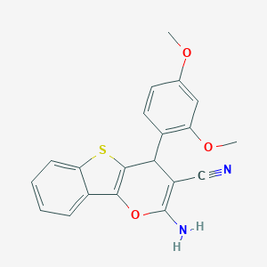 B188314 2-amino-4-(2,4-dimethoxyphenyl)-4H-[1]benzothieno[3,2-b]pyran-3-carbonitrile CAS No. 5893-58-3