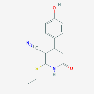 2-(Ethylsulfanyl)-4-(4-hydroxyphenyl)-6-oxo-1,4,5,6-tetrahydropyridine-3-carbonitrile