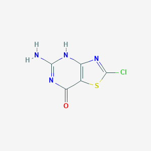 molecular formula C5H3ClN4OS B018834 5-Amino-2-chloro-2,3-dihydrothiazolo[4,5-d]pyrimidine-7-(6H)-one CAS No. 30161-95-6