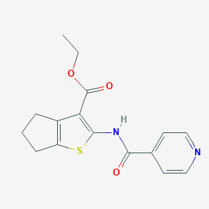 molecular formula C16H16N2O3S B188357 ethyl 2-(pyridine-4-carbonylamino)-5,6-dihydro-4H-cyclopenta[b]thiophene-3-carboxylate CAS No. 5588-05-6