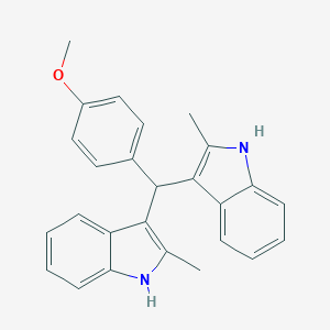 molecular formula C26H24N2O B188359 1H-Indole, 3,3'-[(4-methoxyphenyl)methylene]bis[2-methyl- CAS No. 33895-69-1