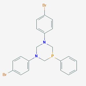 molecular formula C21H19Br2N2P B188379 1,3,5-Diazaphosphorine, hexahydro-1,3-bis(4-bromophenyl)-5-phenyl- CAS No. 74607-68-4
