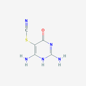 molecular formula C5H5N5OS B018839 2,6-Diamino-5-thiocyanatopyrimidin-4(3H)-one CAS No. 22288-75-1