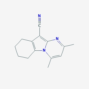 molecular formula C14H15N3 B188399 2,4-Dimethyl-6,7,8,9-tetrahydropyrimido[1,2-a]indole-10-carbonitrile CAS No. 52773-58-7