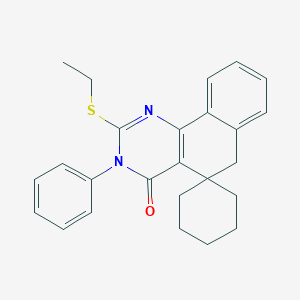 Spiro(benzo(h)quinazoline-5(3H),1'-cyclohexan)-4(6H)-one, 2-(ethylthio)-3-phenyl-