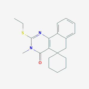 B188442 Spiro(benzo(h)quinazoline-5(3H),1'-cyclohexan)-4(6H)-one, 2-(ethylthio)-3-methyl- CAS No. 172984-36-0