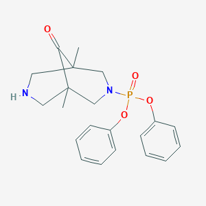 molecular formula C21H25N2O4P B188444 1,5-Dimethyl-3-(diphenoxyphosphoryl)-9-oxo-3,7-diazabicyclo(3.3.1)nonane CAS No. 172881-96-8