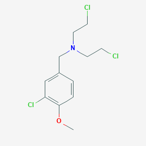 molecular formula C12H16Cl3NO B188451 Benzenemethanamine, 3-chloro-N,N-bis(2-chloroethyl)-4-methoxy- CAS No. 64236-10-8