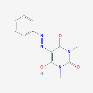 molecular formula C12H12N4O3 B188461 1,3-Dimethyl-5-(phenylhydrazinylidene)-1,3-diazinane-2,4,6-trione CAS No. 30189-12-9