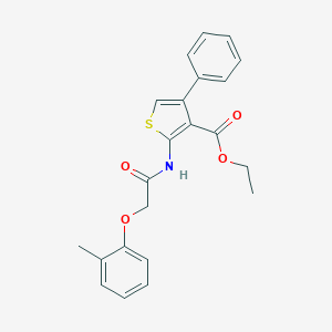molecular formula C22H21NO4S B188503 Ethyl 2-[2-(2-methylphenoxy)acetamido]-4-phenylthiophene-3-carboxylate CAS No. 5886-58-8