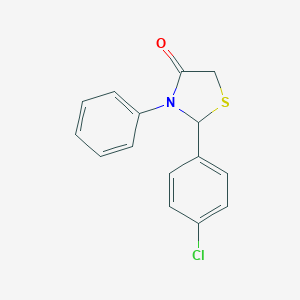 molecular formula C15H12ClNOS B188513 2-(4-Chlorophenyl)-3-phenyl-1,3-thiazolidin-4-one CAS No. 54397-10-3