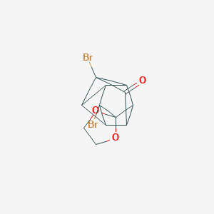 molecular formula C12H10Br2O3 B188577 5',9'-Dibromospiro[1,3-dioxolane-2,10'-pentacyclo[5.3.0.02,5.03,9.04,8]decane]-6'-one CAS No. 25867-84-9