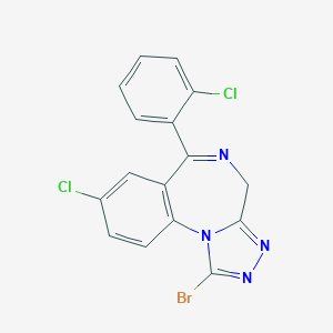 molecular formula C16H9BrCl2N4 B188606 1-bromo-8-chloro-6-(2-chlorophenyl)-4H-[1,2,4]triazolo[4,3-a][1,4]benzodiazepine CAS No. 71368-68-8