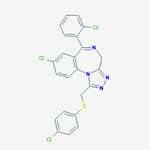 4H-(1,2,4)Triazolo(4,3-a)(1,4)benzodiazepine, 8-chloro-6-(2-chlorophenyl)-1-(((4-chlorophenyl)thio)methyl)-
