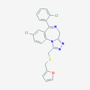 4H-(1,2,4)Triazolo(4,3-a)(1,4)benzodiazepine, 8-chloro-6-(2-chlorophenyl)-1-(((2-furanylmethyl)thio)methyl)-