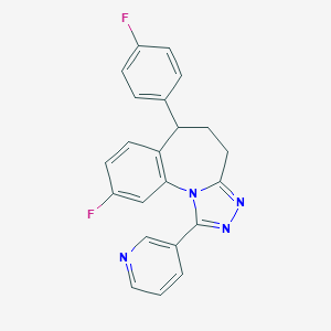 molecular formula C22H16F2N4 B188619 4H-(1,2,4)Triazolo(4,3-a)(1)benzazepine, 5,6-dihydro-9-fluoro-6-(4-fluorophenyl)-1-(3-pyridinyl)- CAS No. 77796-15-7