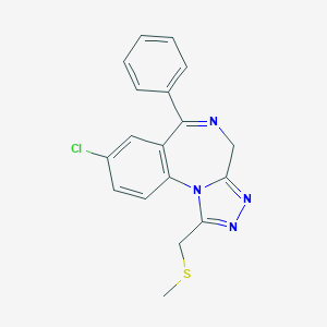 molecular formula C18H15ClN4S B188624 4H-(1,2,4)Triazolo(4,3-a)(1,4)benzodiazepine, 8-chloro-1-((methylthio)methyl)-6-phenyl- CAS No. 85677-78-7