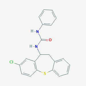 molecular formula C21H17ClN2OS B188642 10-(Anilinocarbonylamino)-8-chloro-10,11-dihydrodibenzo(b,f)thiepin CAS No. 69195-68-2