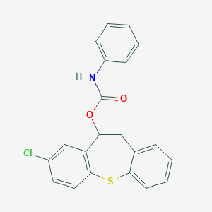 B188645 10,11-Dihydro-8-chlorodibenzo(b,f)thiepin-10-ol phenylcarbamate CAS No. 69195-77-3