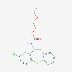 molecular formula C19H20ClNO3S B188655 8-Chloro-10-(2-ethoxyethoxycarbonylamino)-10,11-dihydrodibenzo(b,f)thiepin CAS No. 69195-63-7