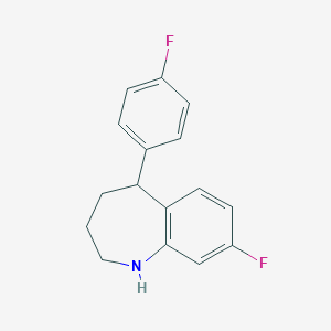 molecular formula C16H15F2N B188687 8-fluoro-5-(4-fluorophenyl)-2,3,4,5-tetrahydro-1H-1-benzazepine CAS No. 68351-39-3