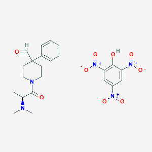 molecular formula C23H27N5O9 B018869 1-(3-(Dimethylamino)propionyl)-4-phenyl-4-piperidinecarboxaldehyde picrate CAS No. 101123-68-6
