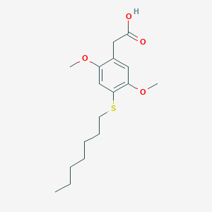 2-(4-(Heptylthio)-2,5-dimethoxyphenyl)acetic acid
