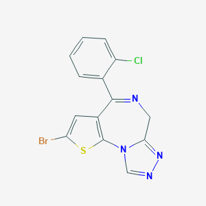 molecular formula C14H8BrClN4S B188730 6H-Thieno(3,2-f)(1,2,4)triazolo(4,3-a)(1,4)diazepine, 2-bromo-4-(2-chlorophenyl)- CAS No. 57801-97-5